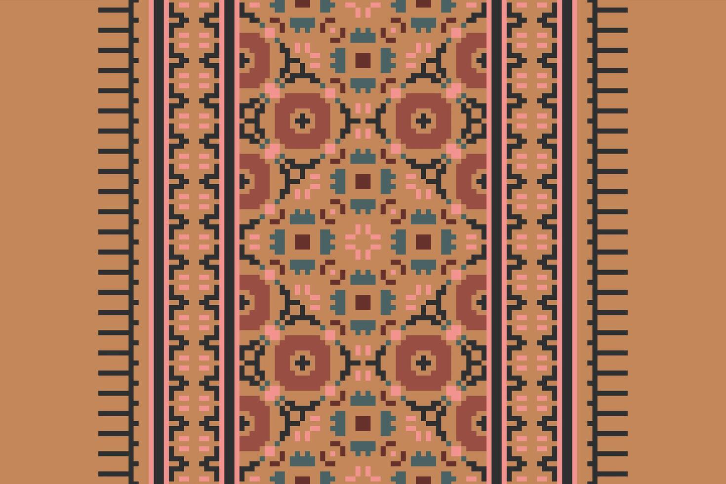 Dhoti Pattern Seamless Mughal architecture Motif embroidery, Pixel Ikat embroidery Design for Print indonesian batik motif embroidery native american kurta mughal design vector