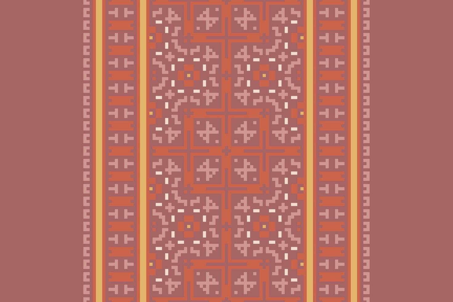 Dhoti Pattern Seamless Scandinavian pattern Motif embroidery, Pixel Ikat embroidery Design for Print Texture fabric saree sari carpet. kurta patola saree vector