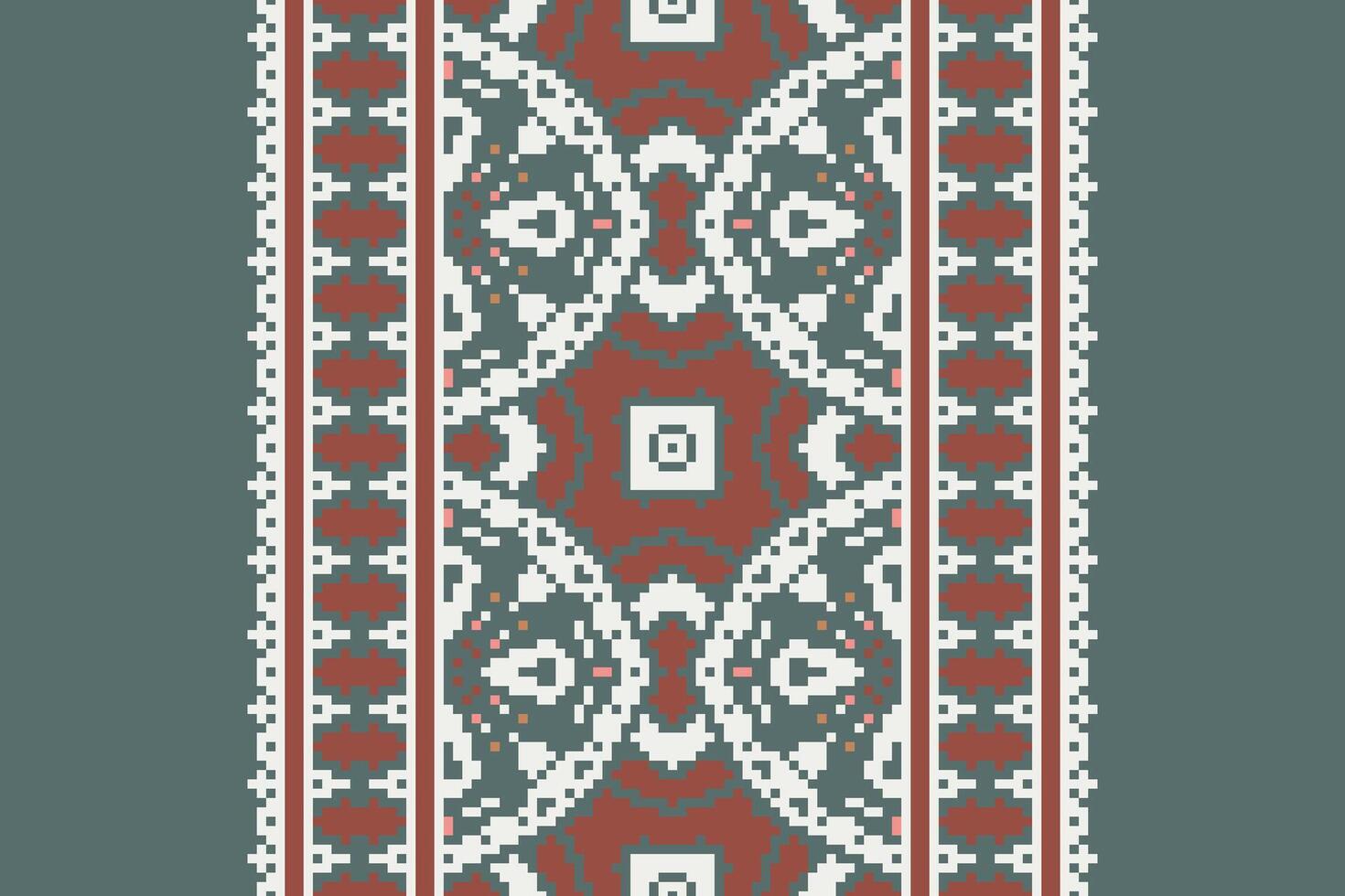 Dhoti Pattern Seamless Scandinavian pattern Motif embroidery, Pixel Ikat embroidery Design for Print figure tribal ink on cloth patola sari vector