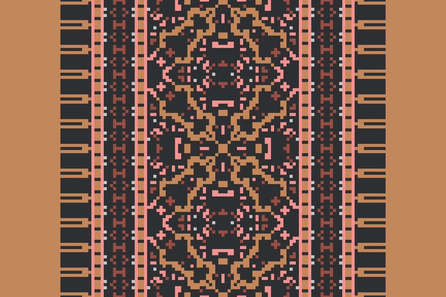 Dhoti Pattern Seamless Scandinavian pattern Motif embroidery, Pixel Ikat embroidery Design for Print egyptian pattern tibetan mandala bandanna vector