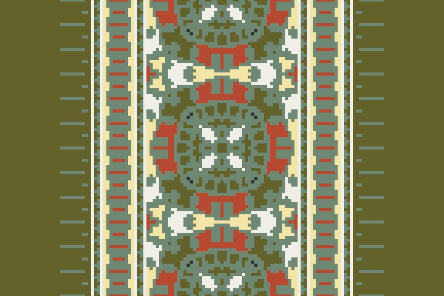 Dhoti Pants Pattern Seamless Native American, Motif embroidery, Pixel Ikat embroidery Design for Print figure tribal ink on cloth patola sari vector
