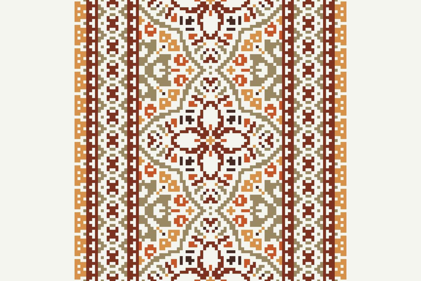 Dhoti Pants Pattern Seamless Bandana print silk Motif embroidery, Pixel Ikat embroidery Design for Print indonesian batik motif embroidery native american kurta mughal design vector