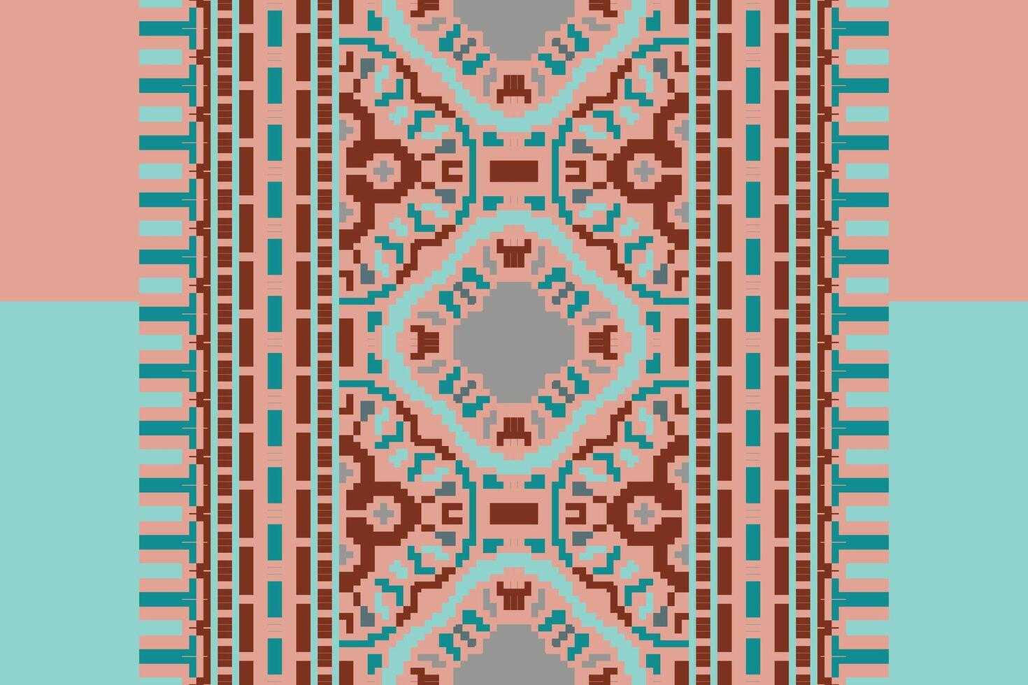 Dhoti Pants Pattern Seamless Bandana print silk Motif embroidery, Pixel Ikat embroidery Design for Print pattern vintage flower folk navajo patchwork pattern vector