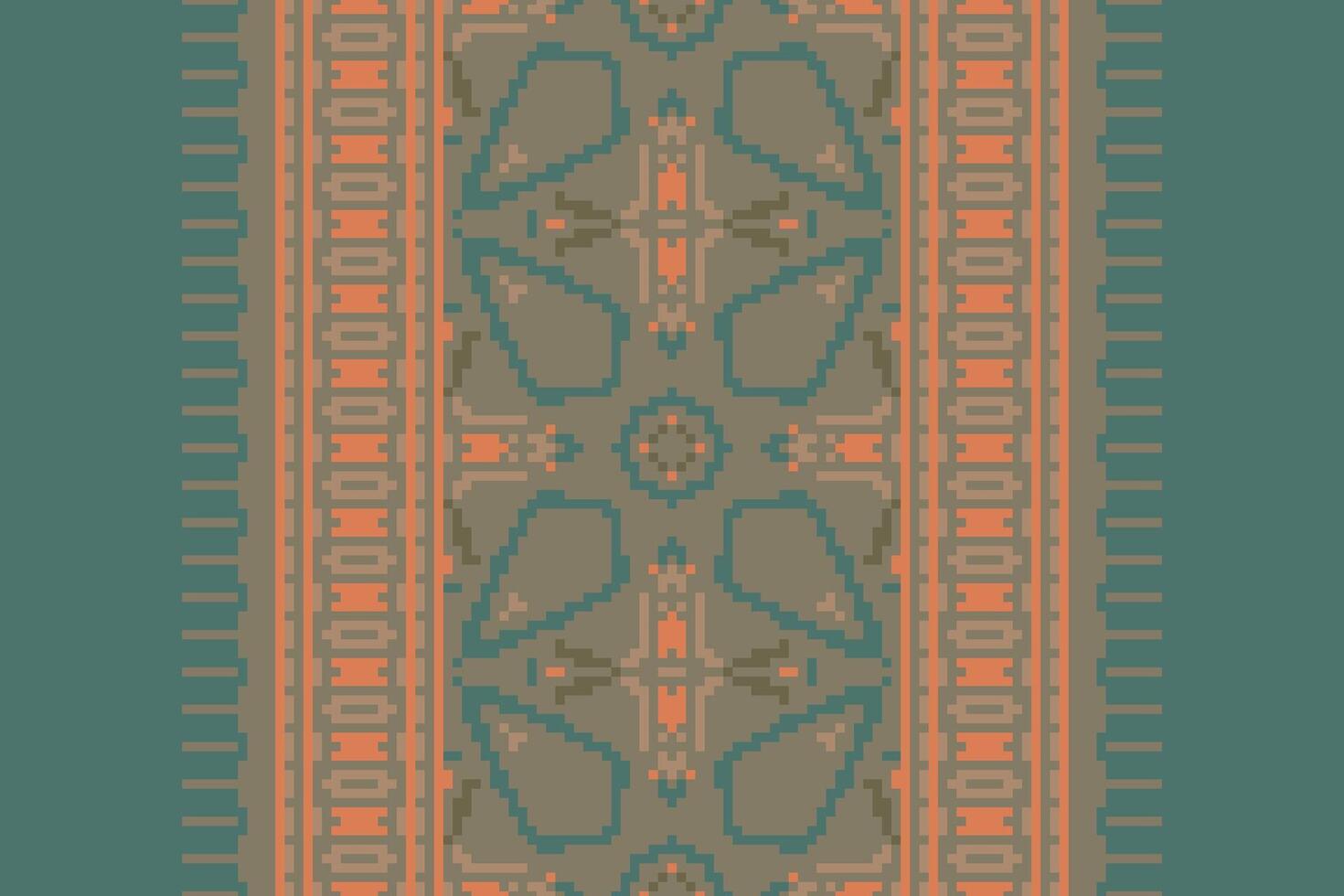 Dhoti Pants Pattern Seamless Mughal architecture Motif embroidery, Pixel Ikat embroidery Design for Print Texture fabric saree sari carpet. kurta patola saree vector