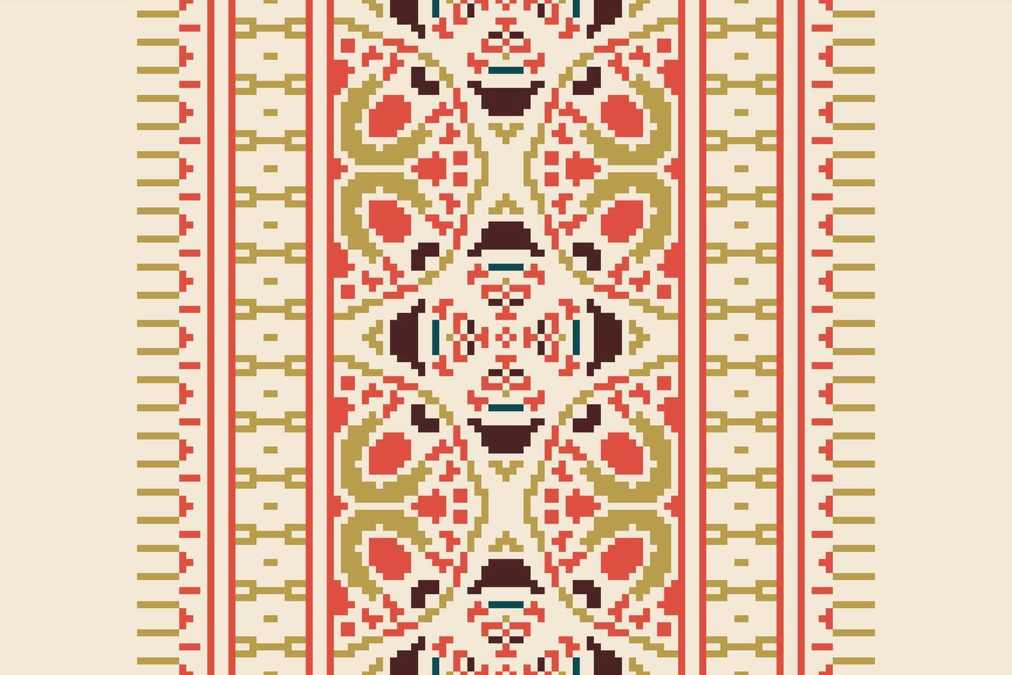 Dhoti Pants Pattern Seamless Mughal architecture Motif embroidery, Pixel Ikat embroidery Design for Print tie dyeing pillowcase sambal puri kurti mughal architecture vector