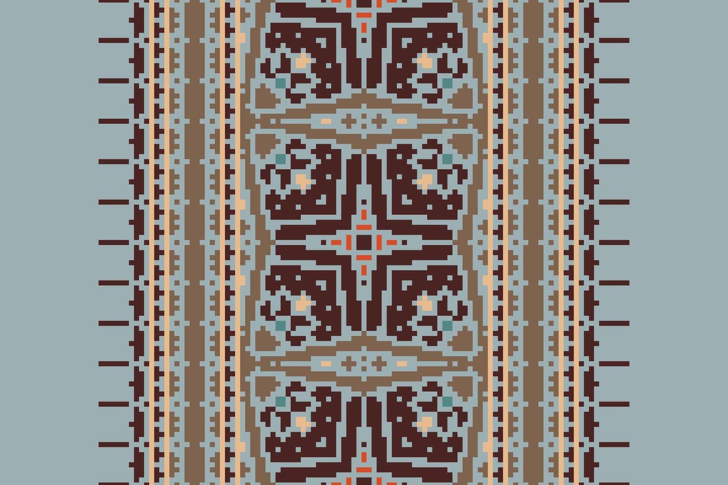 Dhoti Pants Pattern Seamless Scandinavian pattern Motif embroidery, Pixel Ikat embroidery Design for Print endless arabesque cloth dupatta shawl bandana print silk kurta men vector