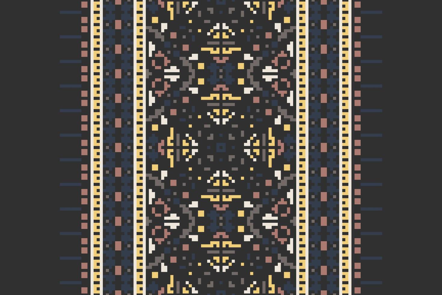 Plazo pattern Seamless Native American, Motif embroidery, Pixel Ikat embroidery Design for Print scarf hijab pattern kerchief Pixel Ikat Silk kurti model mughal patterns vector