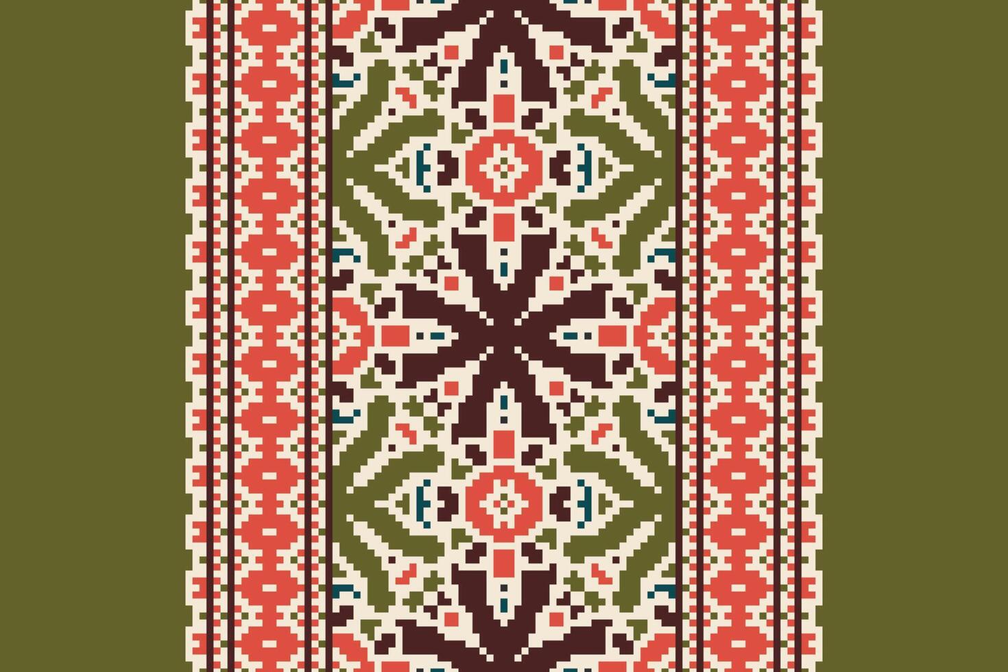Dhoti Pants Pattern Seamless Mughal architecture Motif embroidery, Pixel Ikat embroidery Design for Print pattern vintage flower folk navajo patchwork pattern vector