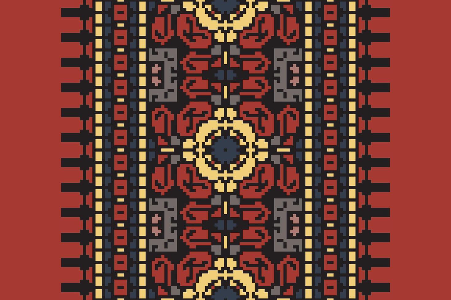 Plazo pattern Seamless Native American, Motif embroidery, Pixel Ikat embroidery Design for Print tapestry floral kimono repeat pattern lacing spanish motif vector