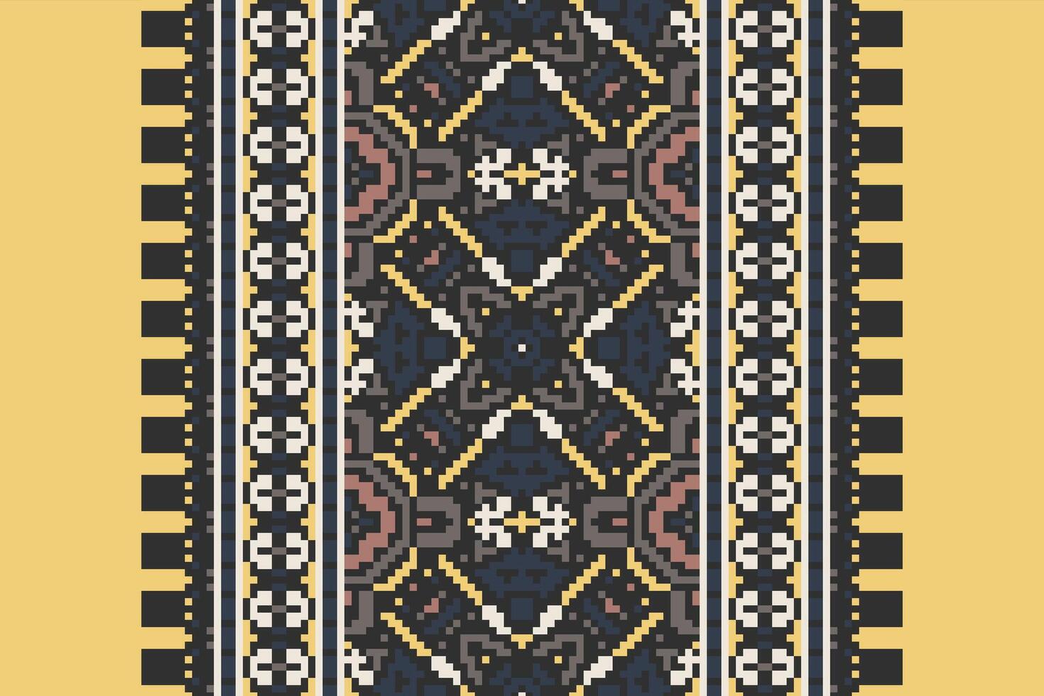 Plazo pattern Seamless Native American, Motif embroidery, Pixel Ikat embroidery Design for Print indigenous art aboriginal art pattern floral kurti mughal border vector
