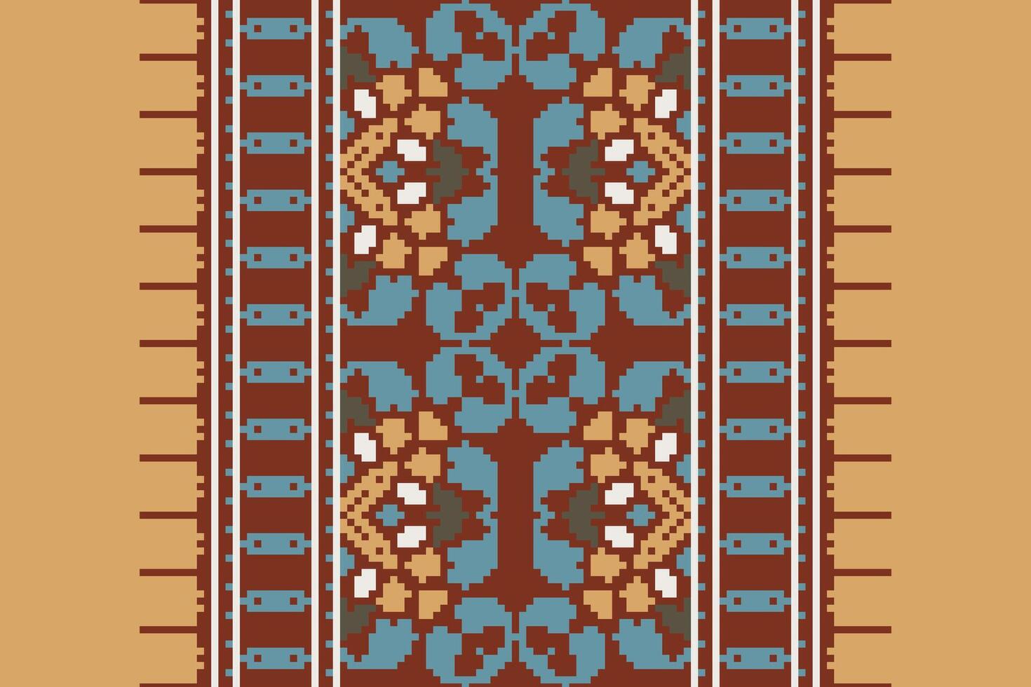 Plazo pattern Seamless Australian aboriginal pattern Motif embroidery, Pixel Ikat embroidery Design for Print endless arabesque cloth dupatta shawl bandana print silk kurta men vector