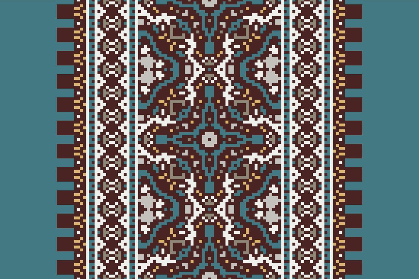Plazo pattern Seamless Australian aboriginal pattern Motif embroidery, Pixel Ikat embroidery Design for Print pattern vintage flower folk navajo patchwork pattern vector