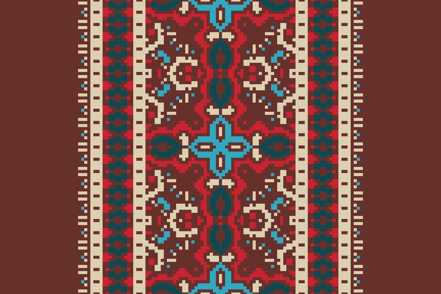 Plazo pattern Seamless Mughal architecture Motif embroidery, Pixel Ikat embroidery Design for Print scandinavian pattern saree ethnic nativity gypsy pattern vector