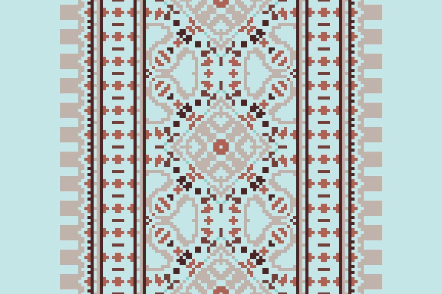 Plazo pattern Seamless Scandinavian pattern Motif embroidery, Pixel Ikat embroidery Design for Print kurta pattern mughal motifs tapestry pattern floral repeat vector