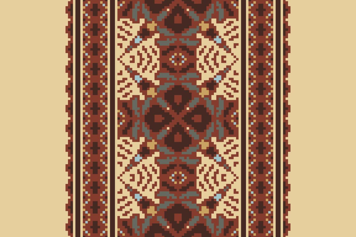 Plazo pattern Seamless Scandinavian pattern Motif embroidery, Pixel Ikat embroidery Design for Print pattern vintage flower folk navajo patchwork pattern vector