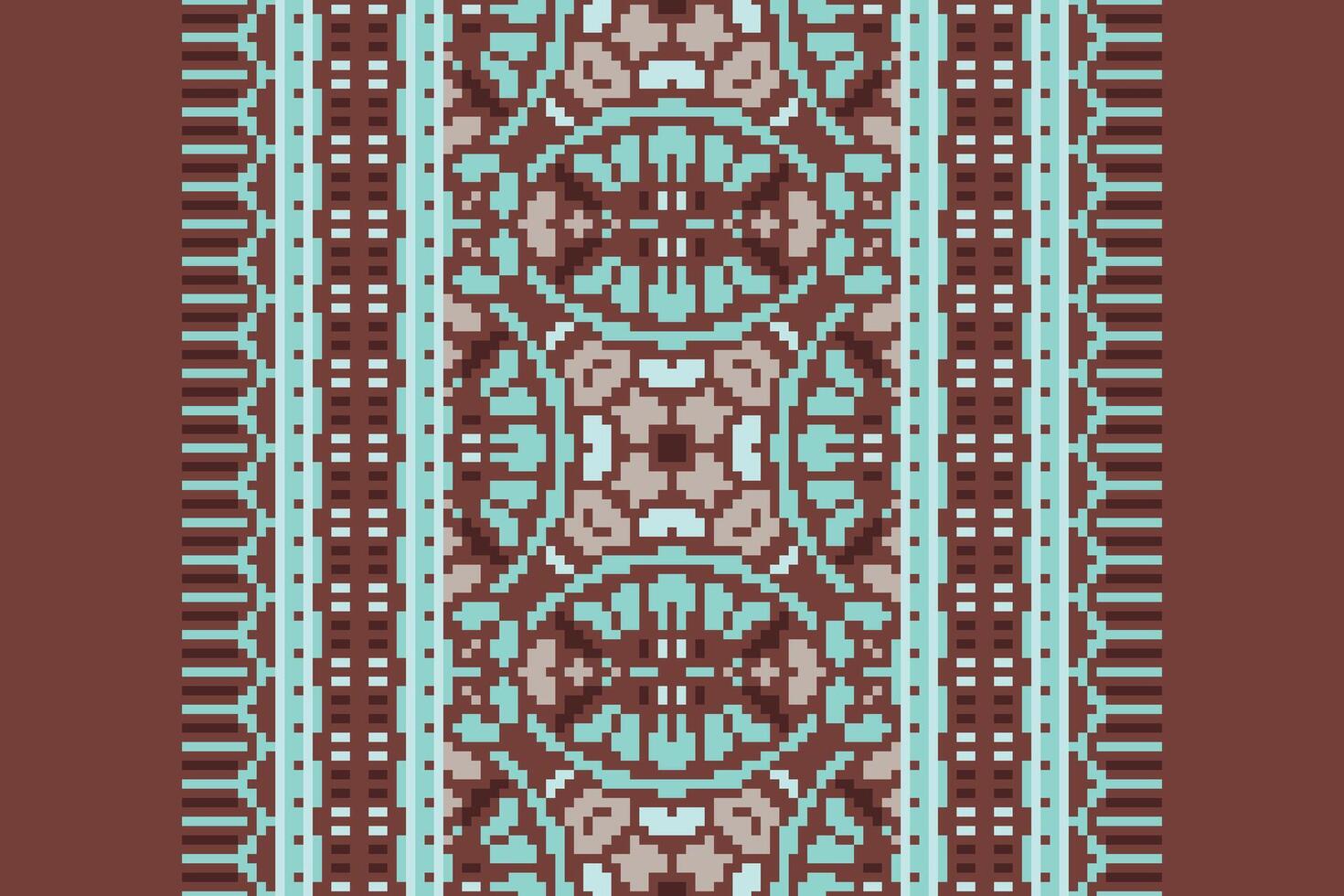 Plazo pattern Seamless Scandinavian pattern Motif embroidery, Pixel Ikat embroidery Design for Print indonesian batik motif embroidery native american kurta mughal design vector
