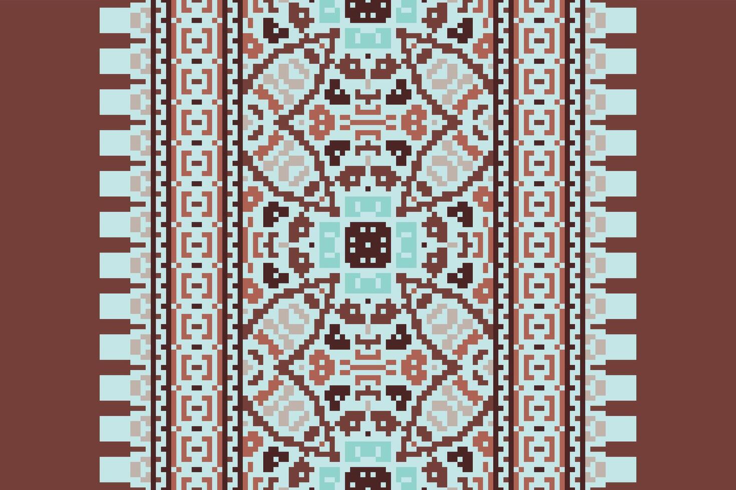Plazo pattern Seamless Scandinavian pattern Motif embroidery, Pixel Ikat embroidery Design for Print tapestry floral kimono repeat pattern lacing spanish motif vector