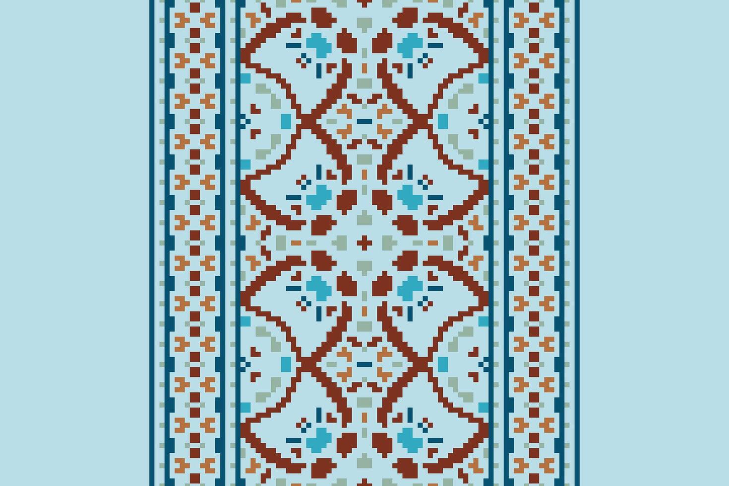Banarasi Pattern Seamless Native American, Motif embroidery, Pixel Ikat embroidery Design for Print tapestry floral kimono repeat pattern lacing spanish motif vector