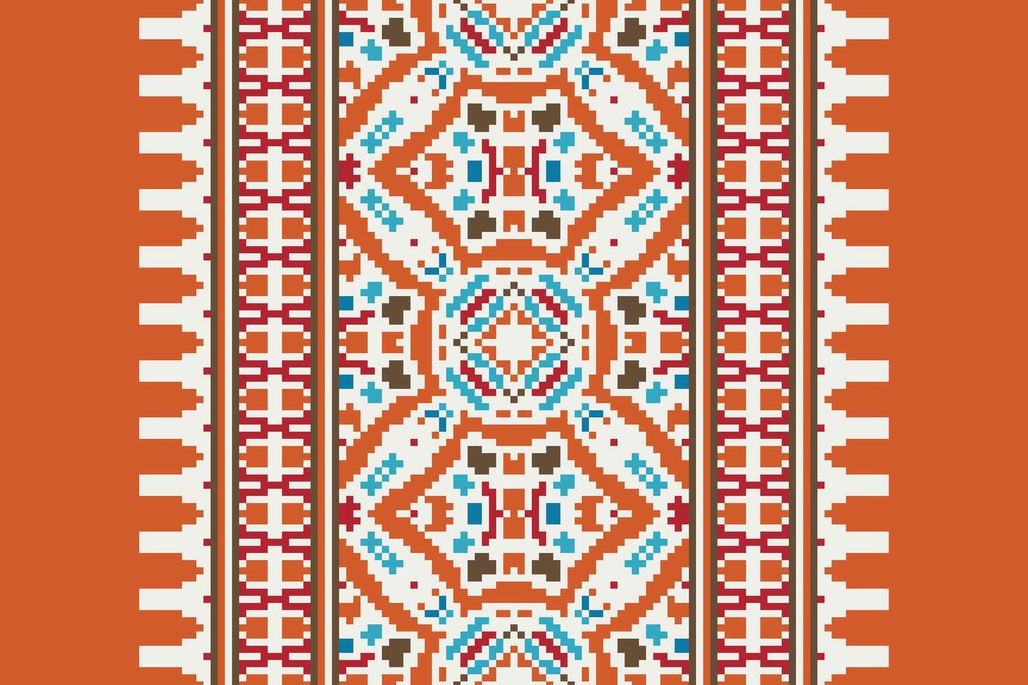 Banarasi Pattern Seamless Native American, Motif embroidery, Pixel Ikat embroidery Design for Print indonesian batik motif embroidery native american kurta mughal design vector