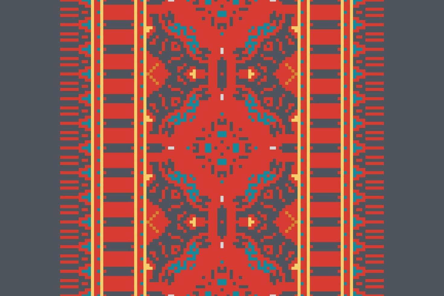 Banarasi Pattern Seamless Bandana print silk Motif embroidery, Pixel Ikat embroidery Design for Print tie dyeing pillowcase sambal puri kurti mughal architecture vector