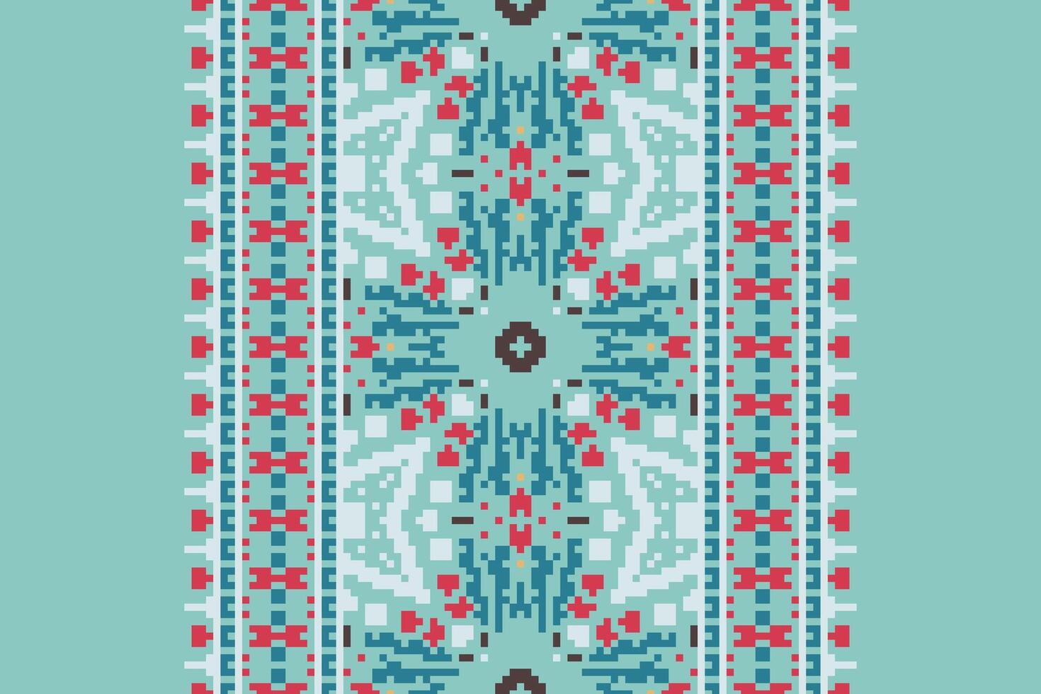 Banarasi Pattern Seamless Australian aboriginal pattern Motif embroidery, Pixel Ikat embroidery Design for Print endless arabesque cloth dupatta shawl bandana print silk kurta men vector