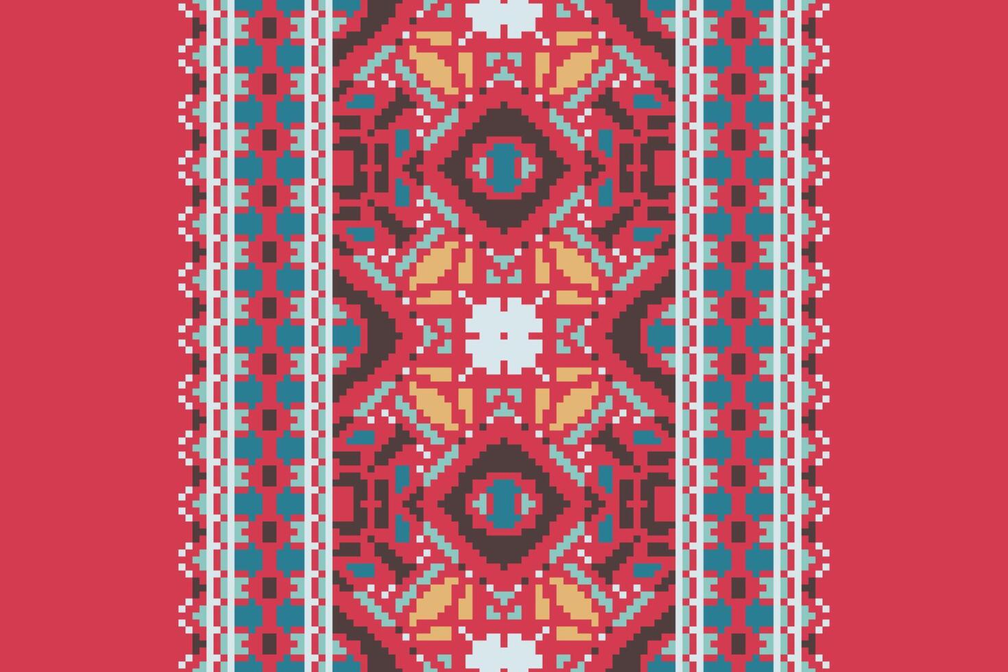 Banarasi Pattern Seamless Australian aboriginal pattern Motif embroidery, Pixel Ikat embroidery Design for Print Texture fabric saree sari carpet. kurta patola saree vector