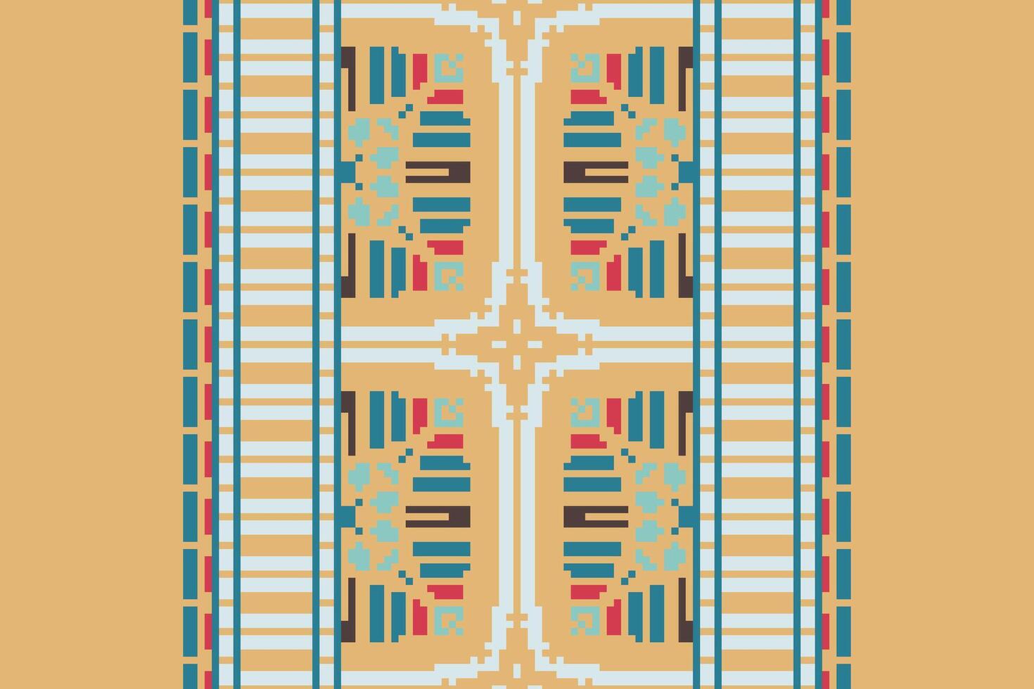Banarasi Pattern Seamless Australian aboriginal pattern Motif embroidery, Pixel Ikat embroidery Design for Print indonesian batik motif embroidery native american kurta mughal design vector