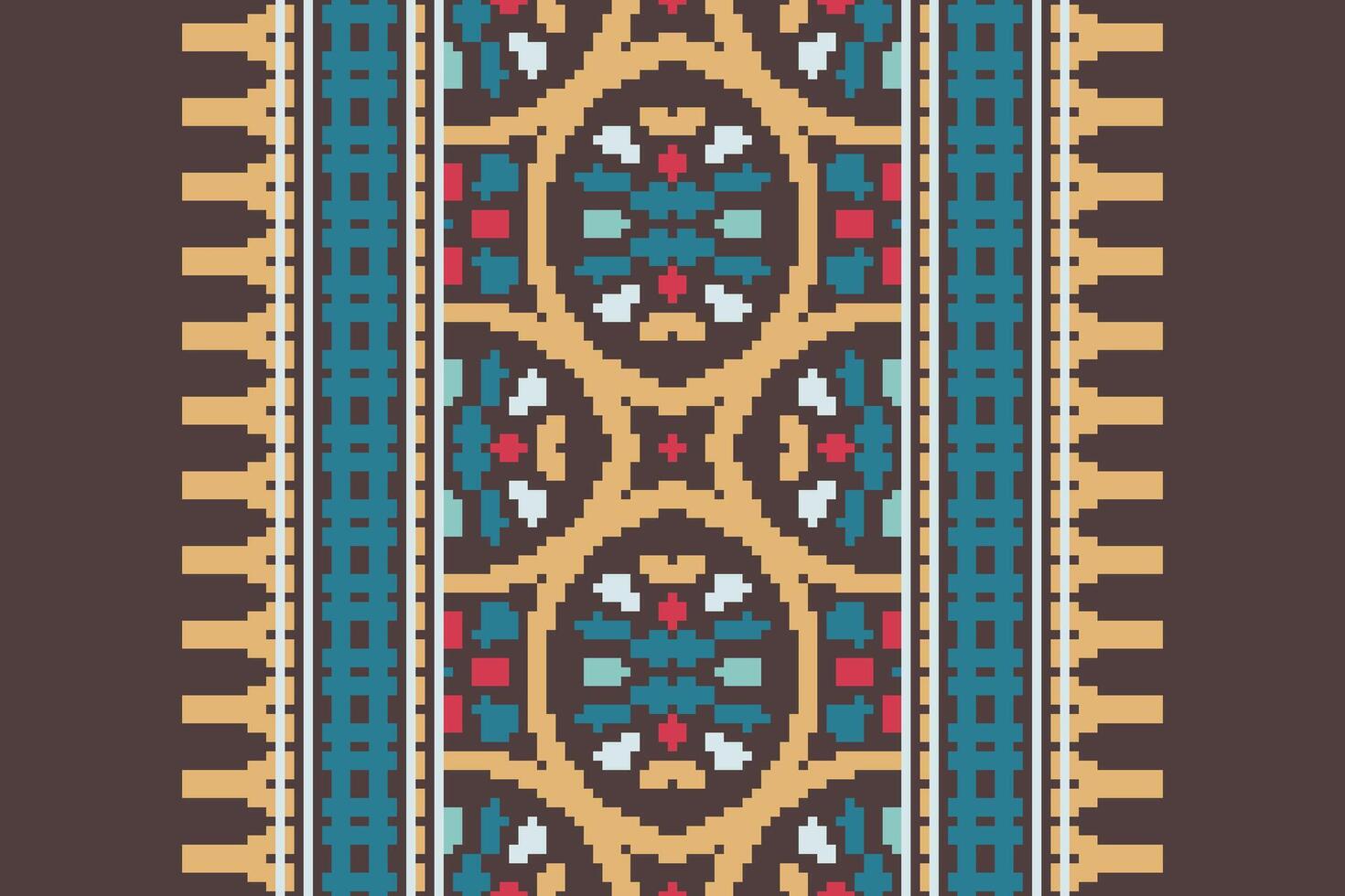 Banarasi Pattern Seamless Australian aboriginal pattern Motif embroidery, Pixel Ikat embroidery Design for Print indigenous art aboriginal art pattern floral kurti mughal border vector