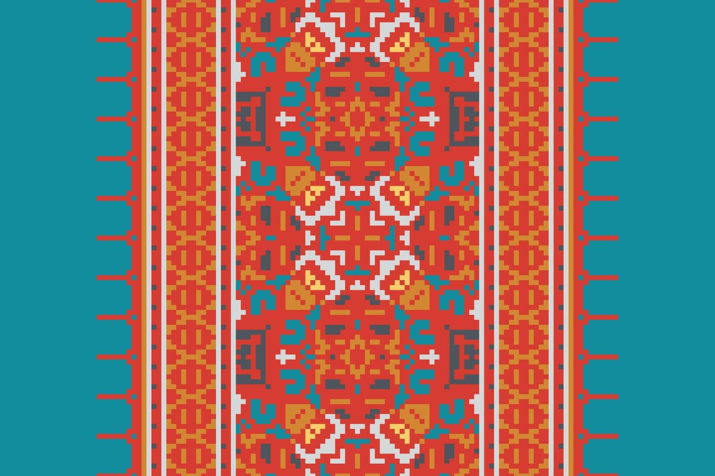 Banarasi Pattern Seamless Bandana print silk Motif embroidery, Pixel Ikat embroidery Design for Print australian curtain pattern geometric pillow model kurti mughal flowers vector