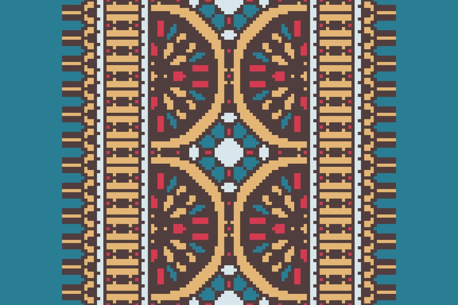 Banarasi Pattern Seamless Australian aboriginal pattern Motif embroidery, Pixel Ikat embroidery Design for Print scarf hijab pattern kerchief Pixel Ikat Silk kurti model mughal patterns vector