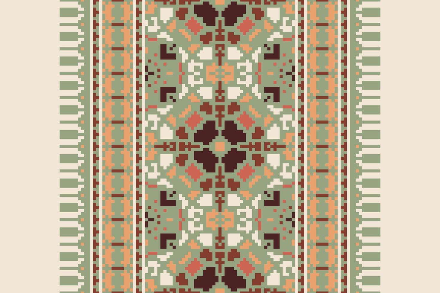 Banarasi Pattern Seamless Australian aboriginal pattern Motif embroidery, Pixel Ikat embroidery Design for Print scandinavian pattern saree ethnic nativity gypsy pattern vector