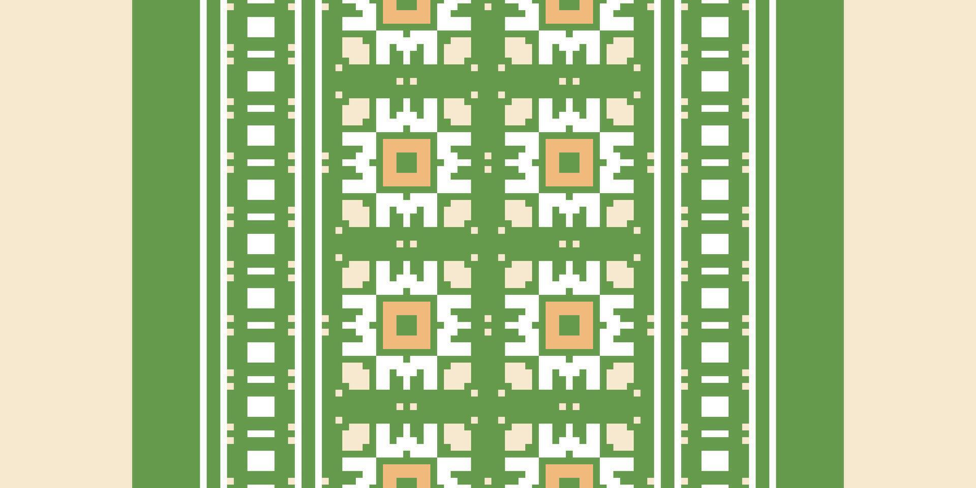 Nordic pattern Seamless Mughal architecture Motif embroidery, Pixel Ikat embroidery Design for Print tapestry floral kimono repeat pattern lacing spanish motif vector
