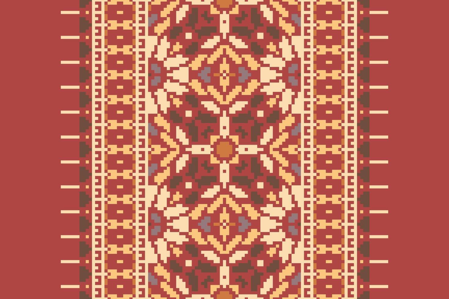 Kurti Pattern Seamless Scandinavian pattern Motif embroidery, Pixel Ikat embroidery Design for Print scandinavian pattern saree ethnic nativity gypsy pattern vector