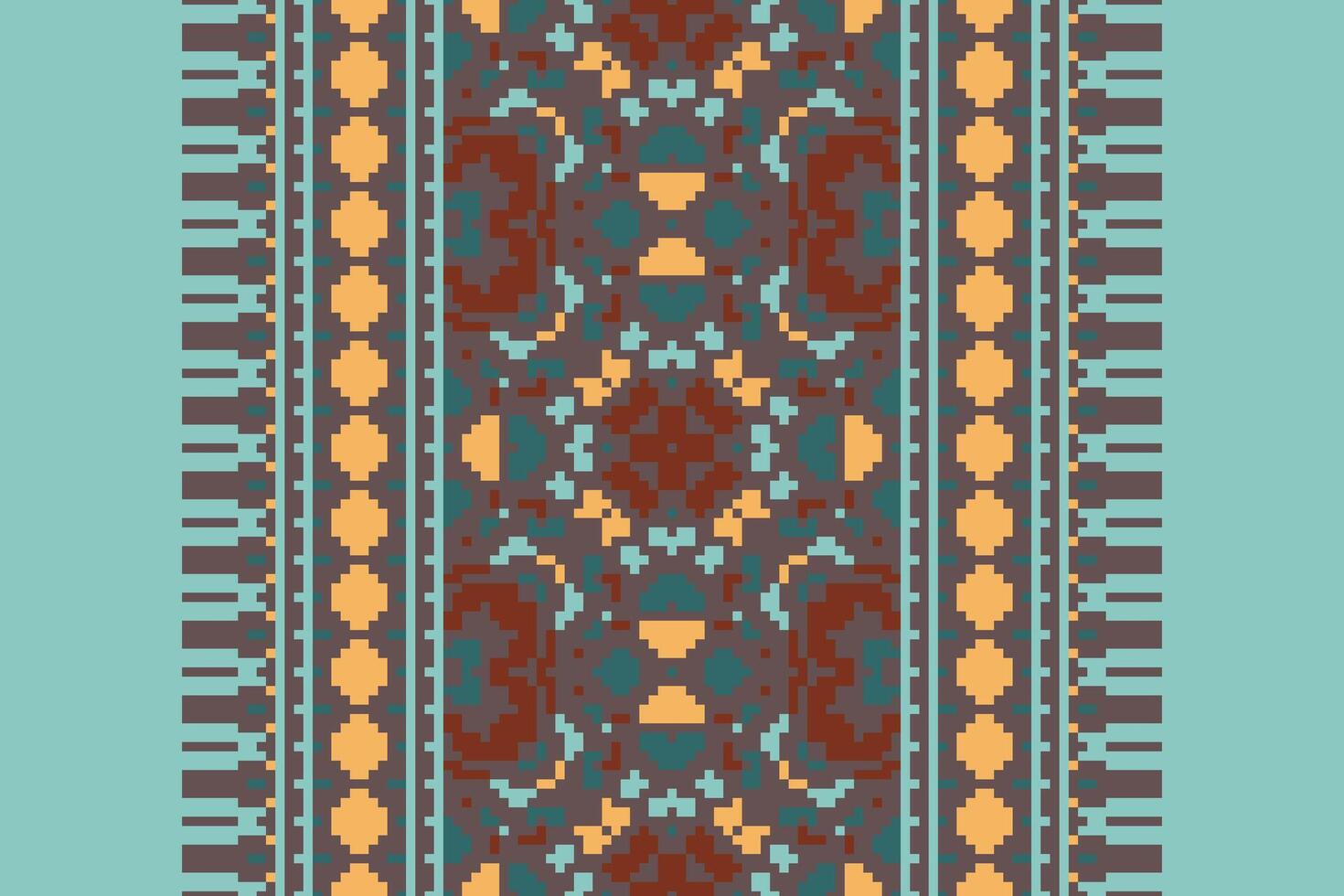 Ghagra Pattern Seamless Native American, Motif embroidery, Pixel Ikat embroidery Design for Print indonesian batik motif embroidery native american kurta mughal design vector