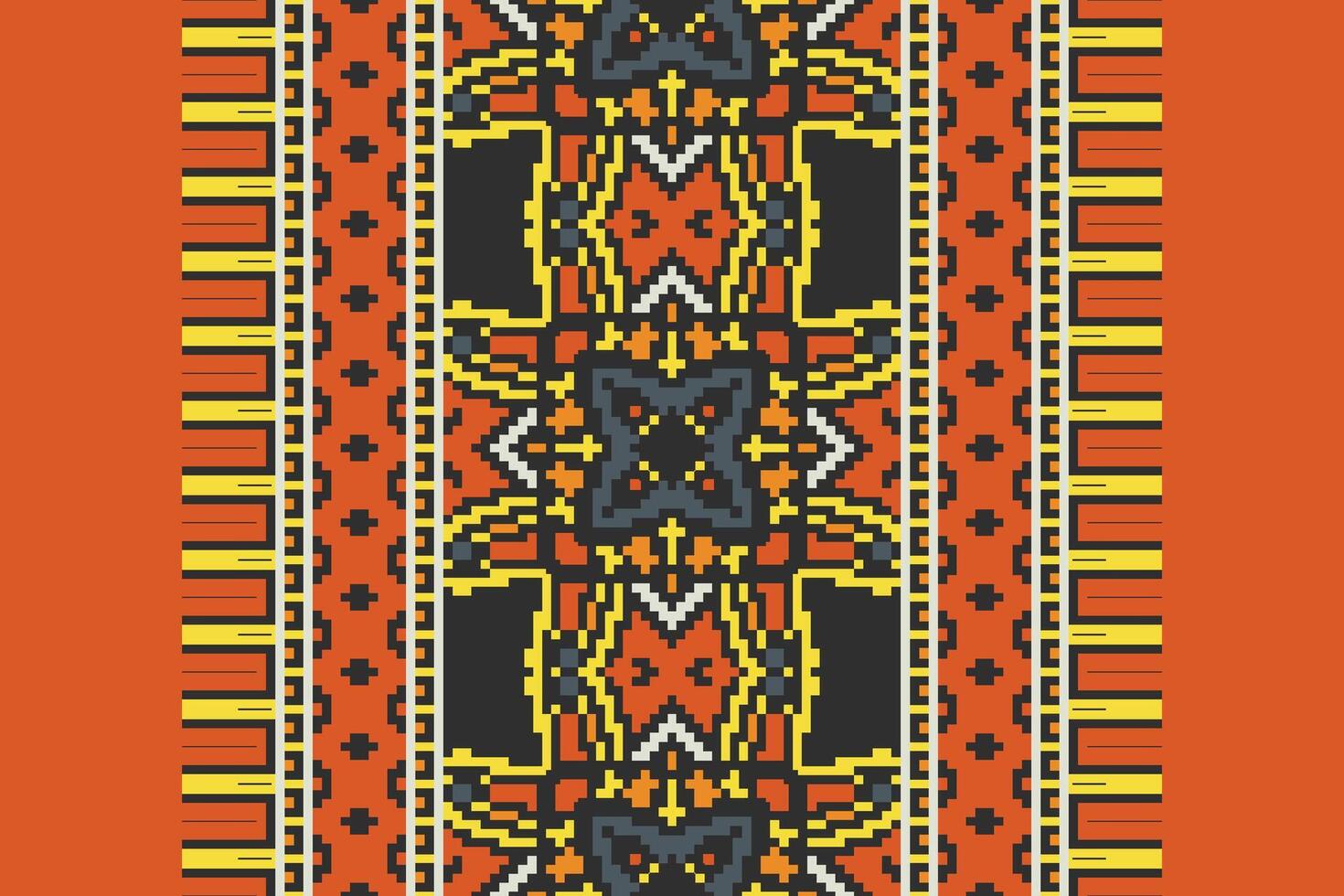 Kurti Pattern Seamless Scandinavian pattern Motif embroidery, Pixel Ikat embroidery Design for Print kurta pattern mughal motifs tapestry pattern floral repeat vector