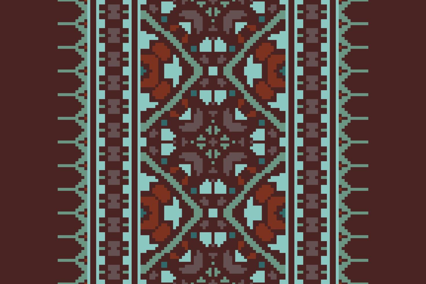 Ghagra Pattern Seamless Native American, Motif embroidery, Pixel Ikat embroidery Design for Print Texture fabric saree sari carpet. kurta patola saree vector