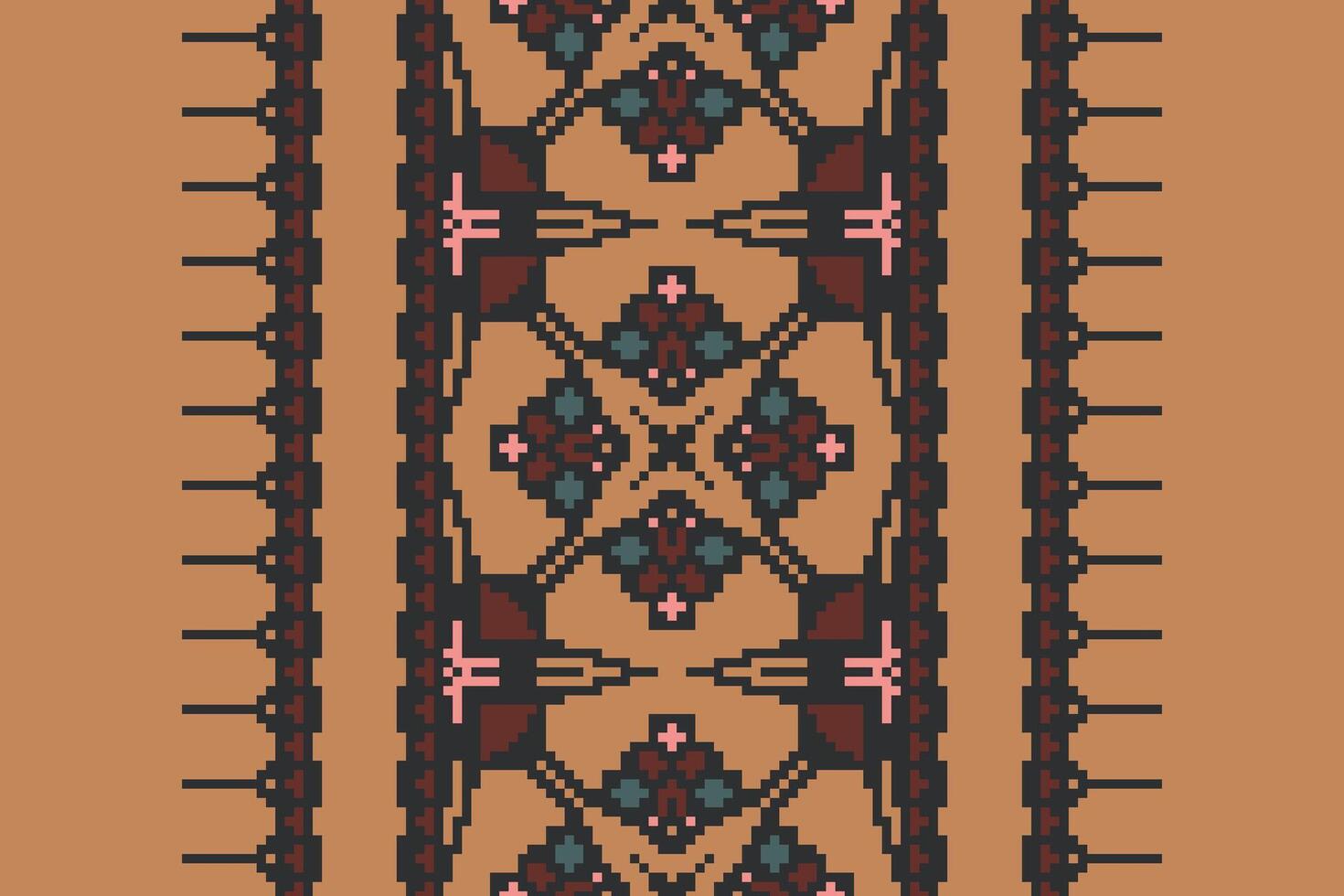 Ghagra Pattern Seamless Australian aboriginal pattern Motif embroidery, Pixel Ikat embroidery Design for Print vyshyvanka placemat quilt sarong sarong beach kurtis Indian motifs vector