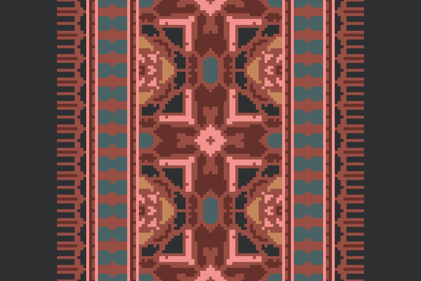 Ghagra Pattern Seamless Australian aboriginal pattern Motif embroidery, Pixel Ikat embroidery Design for Print endless arabesque cloth dupatta shawl bandana print silk kurta men vector