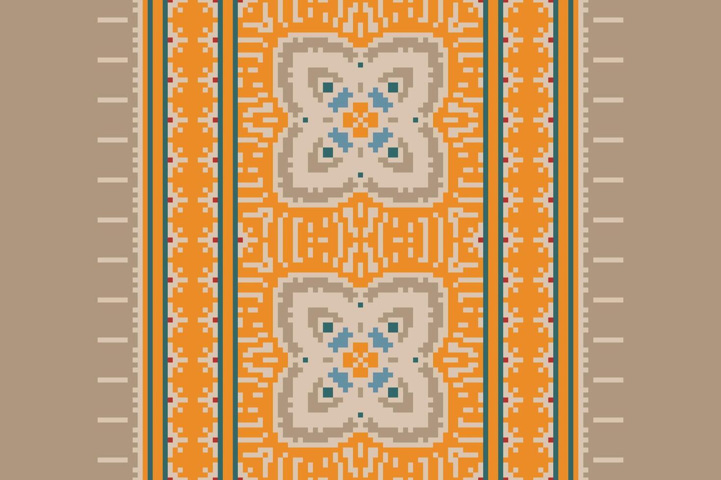 Ghagra Pattern Seamless Mughal architecture Motif embroidery, Pixel Ikat embroidery Design for Print scarf hijab pattern kerchief Pixel Ikat Silk kurti model mughal patterns vector