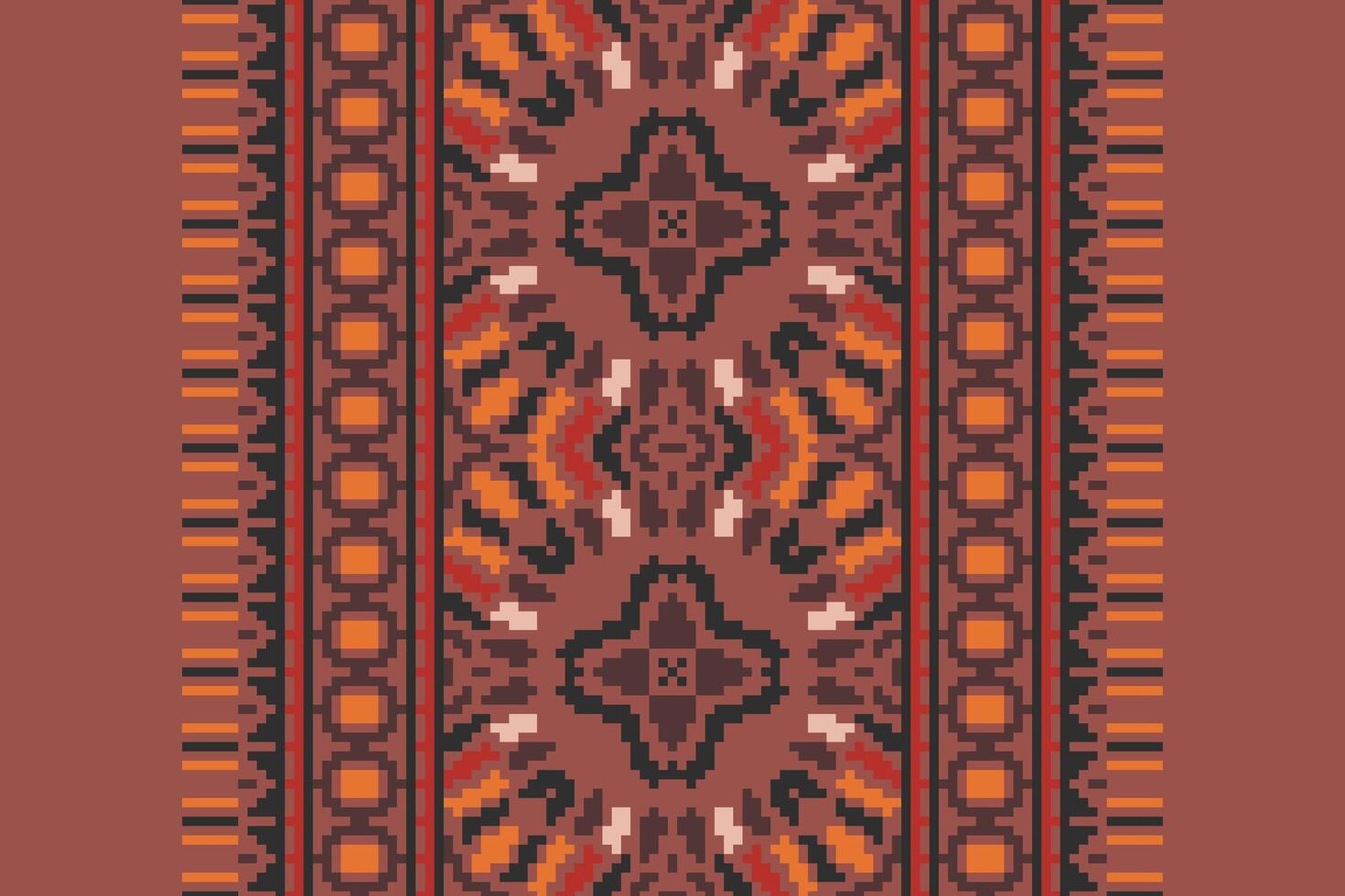 Ghagra Pattern Seamless Scandinavian pattern Motif embroidery, Pixel Ikat embroidery Design for Print Texture fabric saree sari carpet. kurta patola saree vector