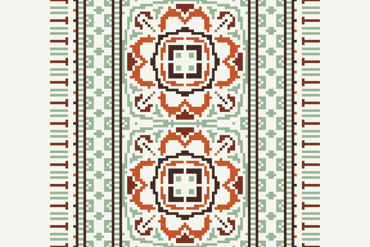 Motif folklore pattern Seamless Native American, Motif embroidery, Pixel Ikat embroidery Design for Print vyshyvanka placemat quilt sarong sarong beach kurtis Indian motifs vector