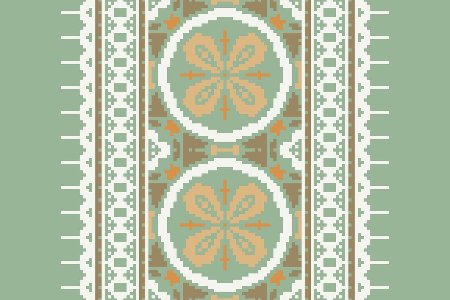 Motif folklore pattern Seamless Native American, Motif embroidery, Pixel Ikat embroidery Design for Print endless arabesque cloth dupatta shawl bandana print silk kurta men vector