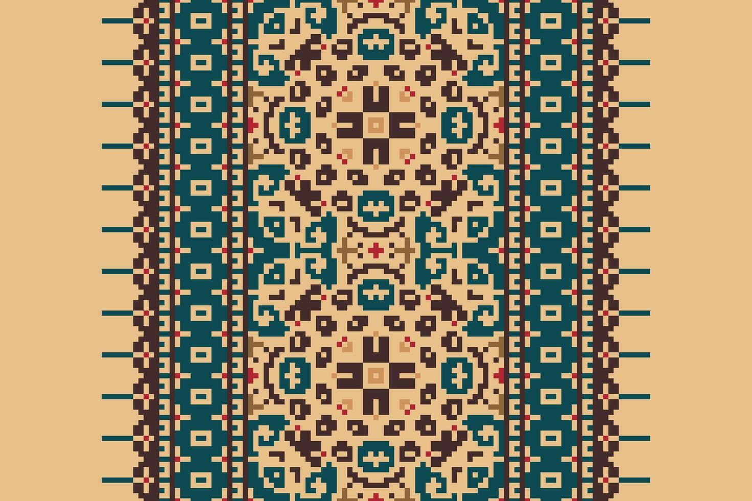Motif folklore pattern Seamless Bandana print silk Motif embroidery, Pixel Ikat embroidery Design for Print australian curtain pattern geometric pillow model kurti mughal flowers vector