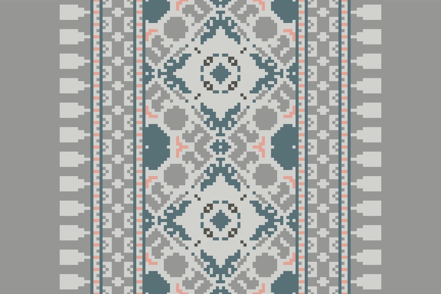 Motif folklore pattern Seamless Native American, Motif embroidery, Pixel Ikat embroidery Design for Print scandinavian pattern saree ethnic nativity gypsy pattern vector