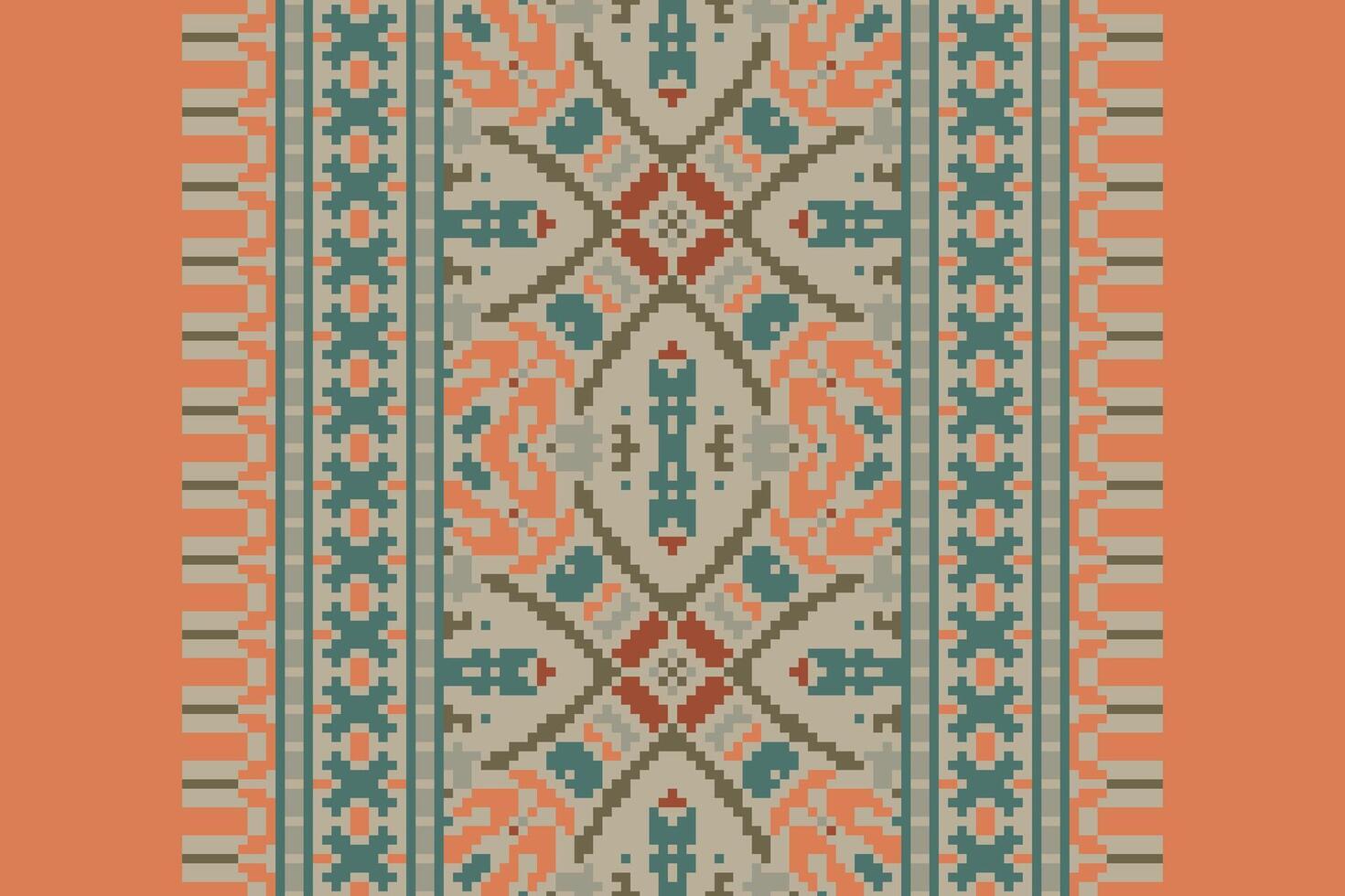 Motif folklore pattern Seamless Australian aboriginal pattern Motif embroidery, Pixel Ikat embroidery Design for Print endless arabesque cloth dupatta shawl bandana print silk kurta men vector