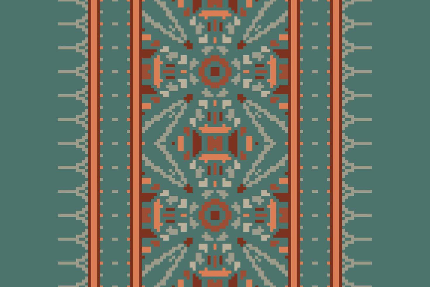 Motif folklore pattern Seamless Bandana print silk Motif embroidery, Pixel Ikat embroidery Design for Print scandinavian pattern saree ethnic nativity gypsy pattern vector