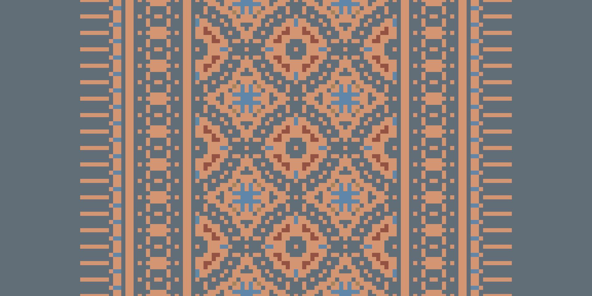 Nordic pattern Seamless Scandinavian pattern Motif embroidery, Pixel Ikat embroidery Design for Print figure tribal ink on cloth patola sari vector