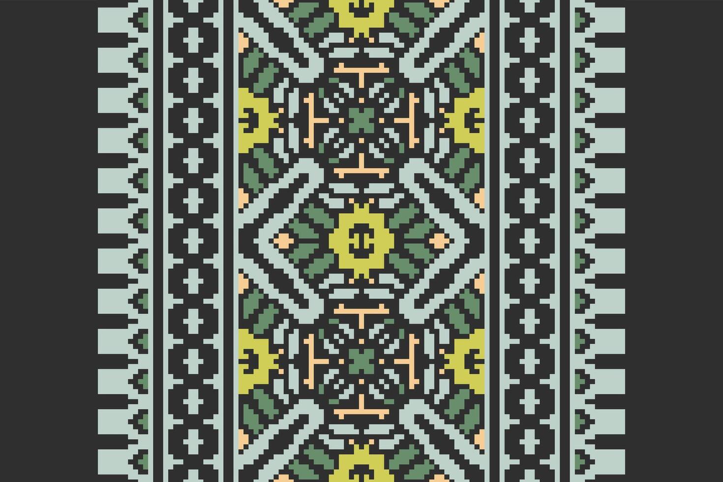 Motif folklore pattern Seamless Mughal architecture Motif embroidery, Pixel Ikat embroidery Design for Print scandinavian pattern saree ethnic nativity gypsy pattern vector