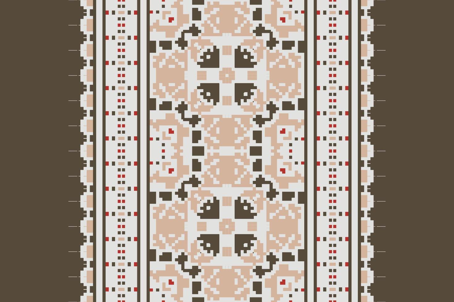 Motif folklore pattern Seamless Scandinavian pattern Motif embroidery, Pixel Ikat embroidery Design for Print pattern vintage flower folk navajo patchwork pattern vector