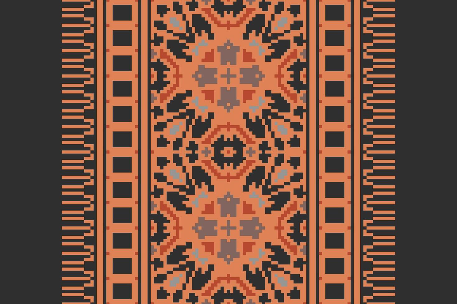 Silk fabric Patola sari Pattern Seamless Native American, Motif embroidery, Pixel Ikat embroidery Design for Print indigenous art aboriginal art pattern floral kurti mughal border vector